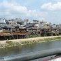 Bares e restaurantes na borda do rio.